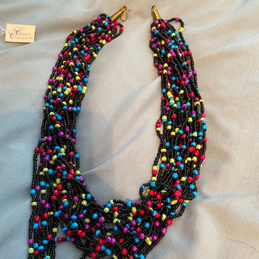 Beaded statement necklace